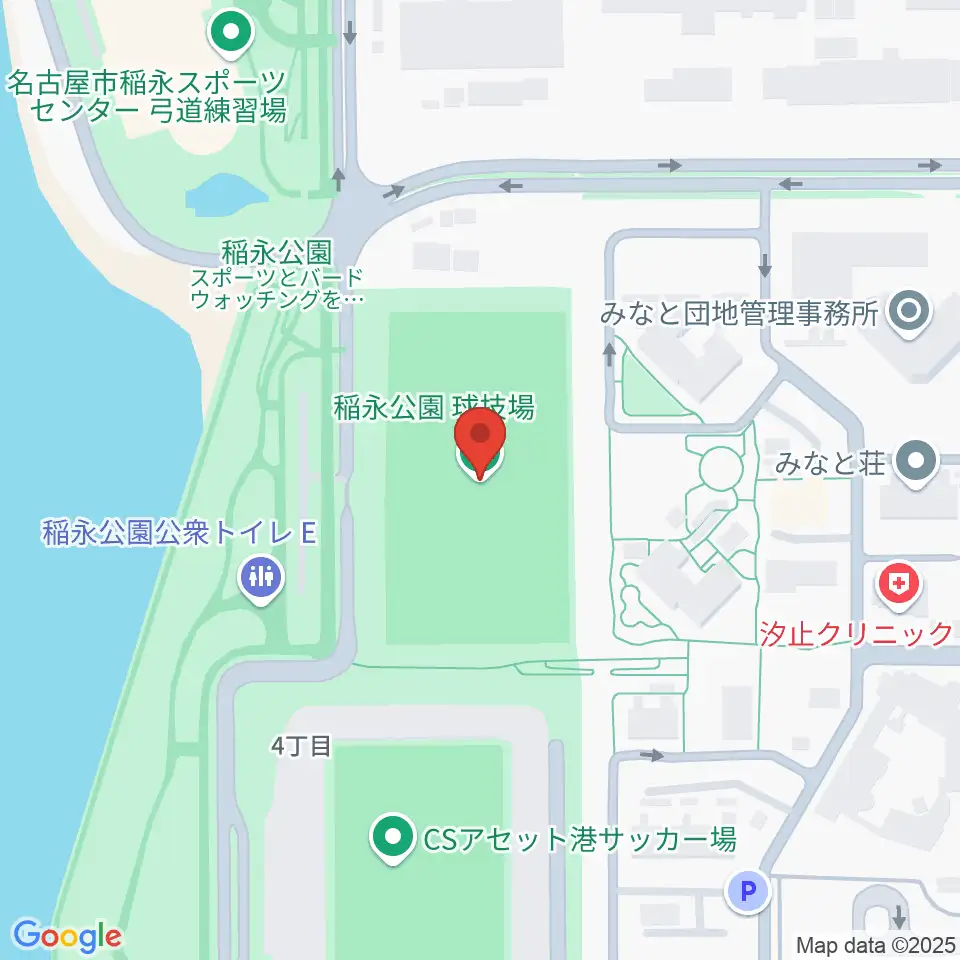 稲永公園球技場周辺のホテル一覧地図