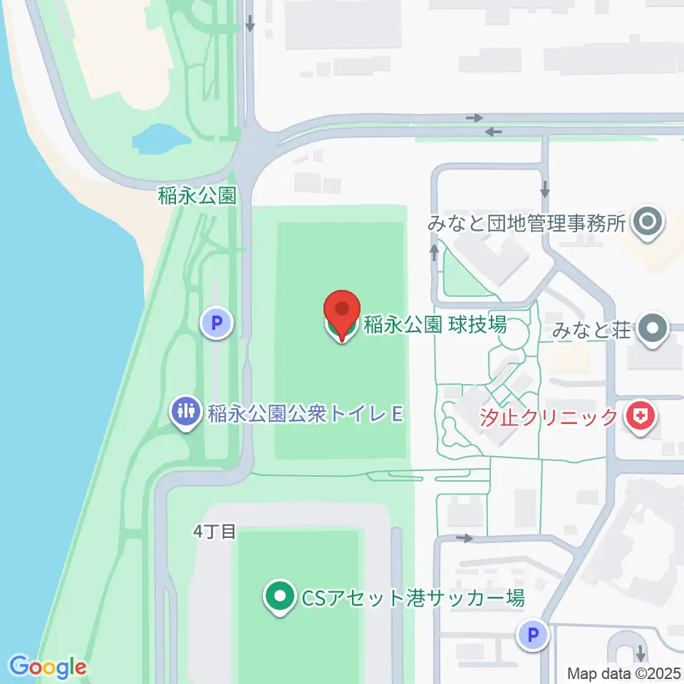 稲永公園球技場周辺のホテル一覧地図