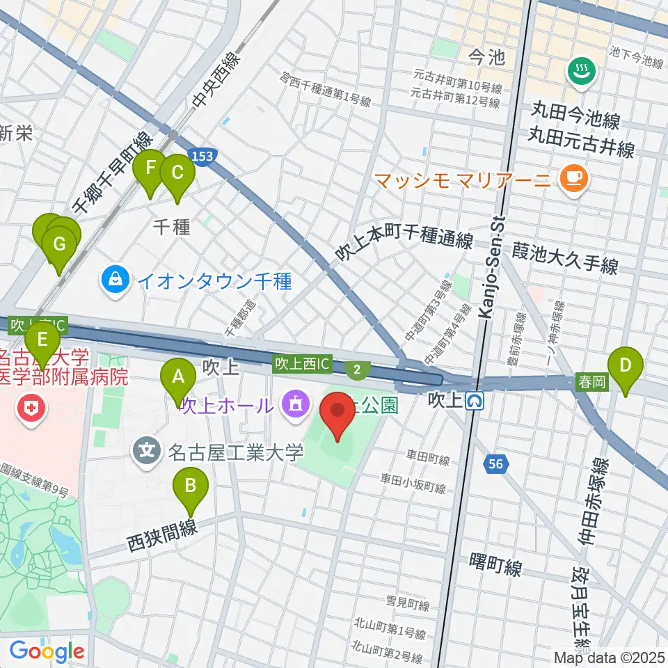吹上公園野球場周辺のホテル一覧地図