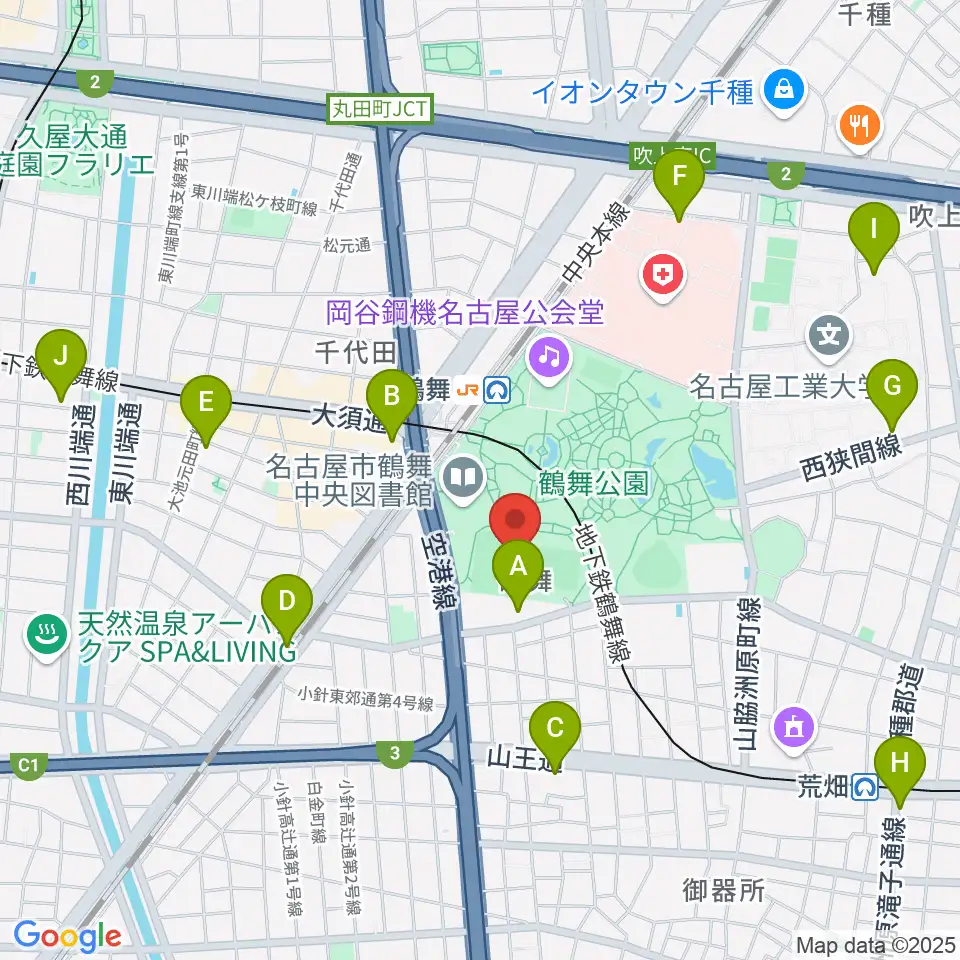 テラスポ鶴舞周辺のホテル一覧地図
