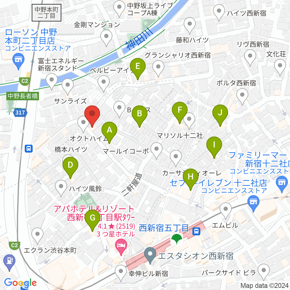 ファズイットスタジオ周辺のホテル一覧地図