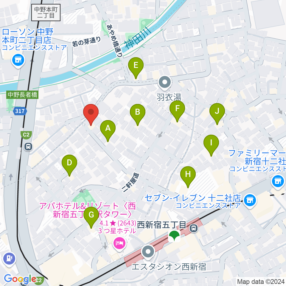 ファズイットスタジオ周辺のホテル一覧地図