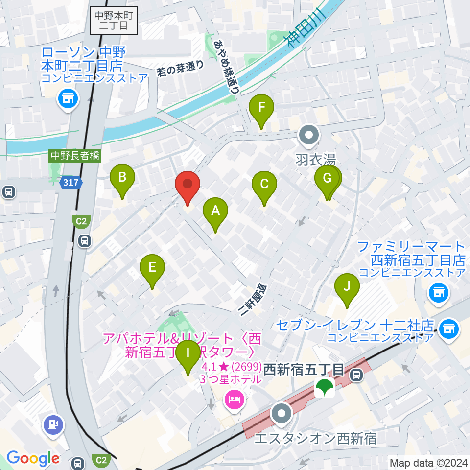 ファズイットスタジオ周辺のホテル一覧地図