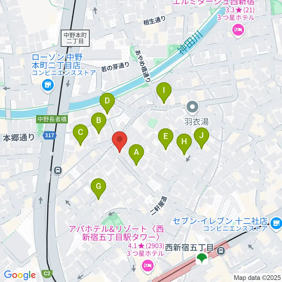 ファズイット・スタジオ周辺のホテル一覧地図