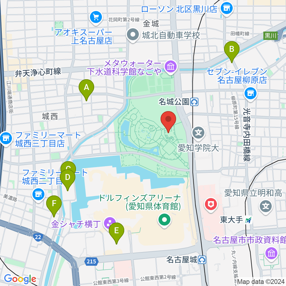 名城公園フラワープラザ周辺のホテル一覧地図