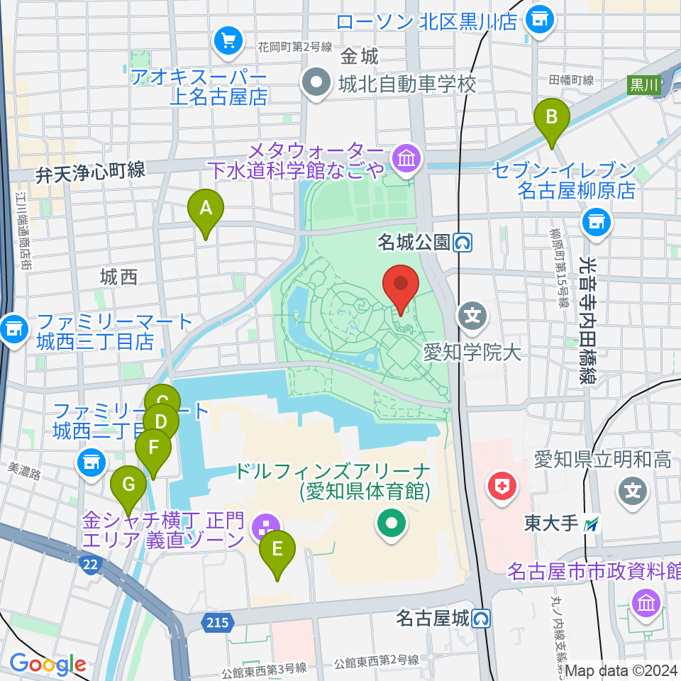 名城公園フラワープラザ周辺のホテル一覧地図