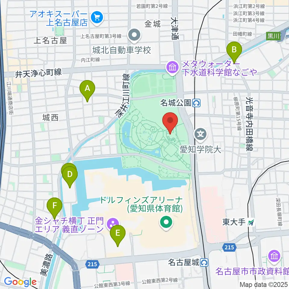 名城公園フラワープラザ周辺のホテル一覧地図