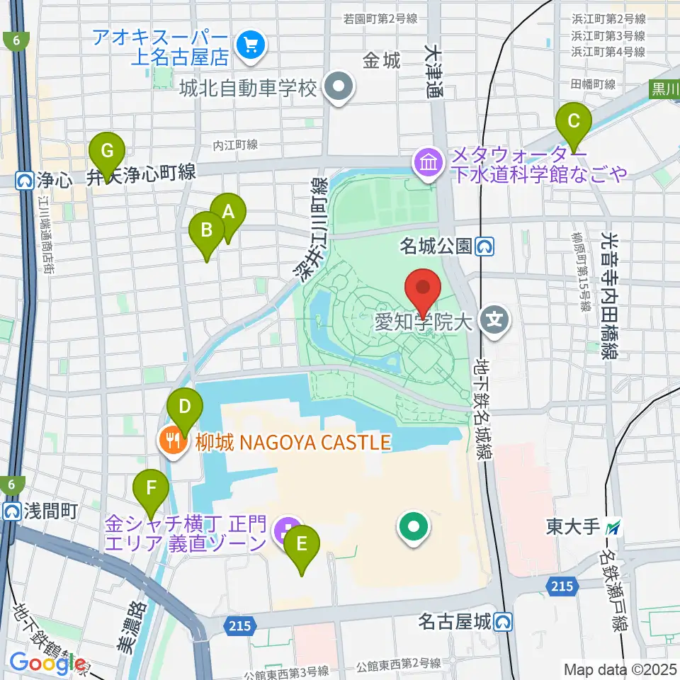 名城公園フラワープラザ周辺のホテル一覧地図