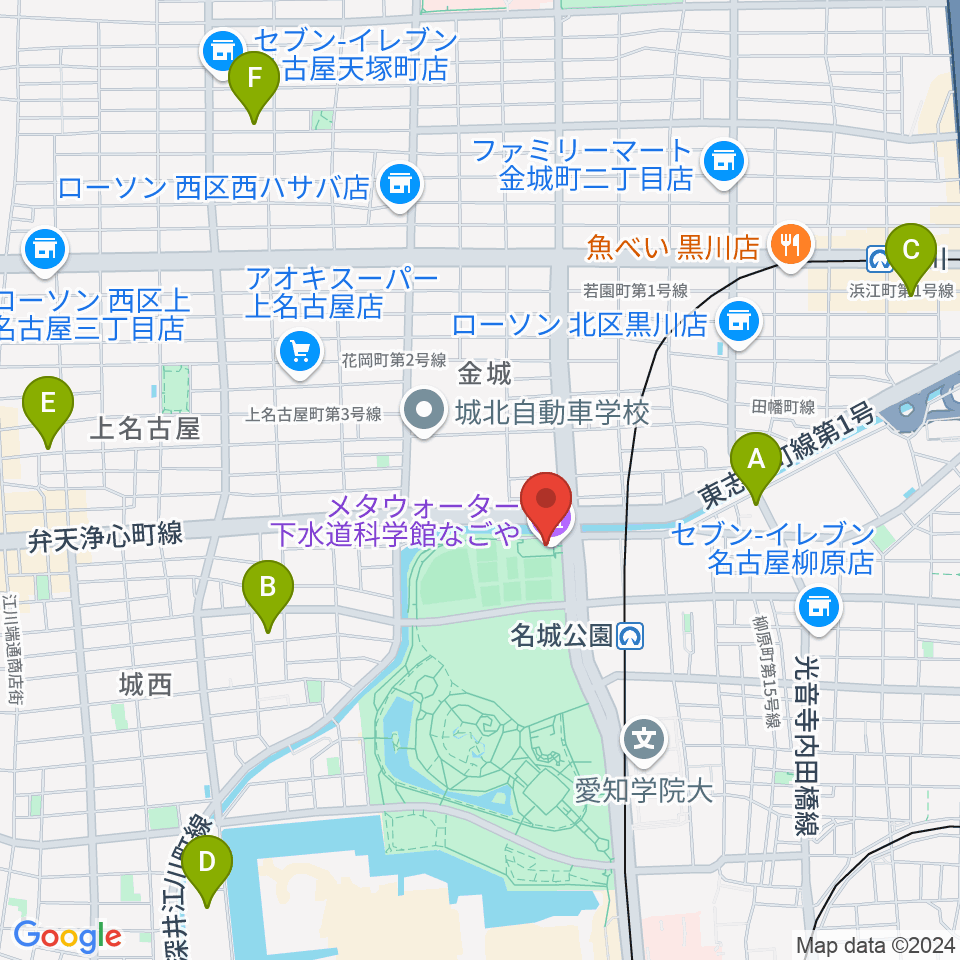 メタウォーター下水道科学館なごや周辺のホテル一覧地図