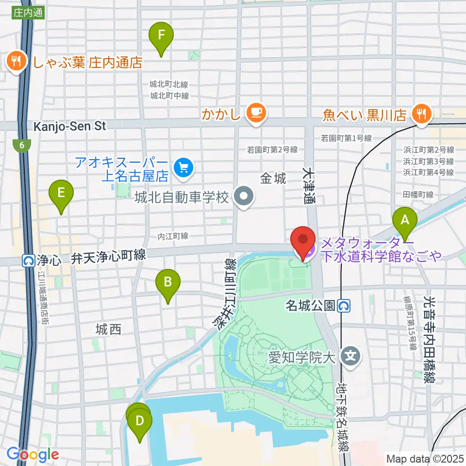メタウォーター下水道科学館なごや周辺のホテル一覧地図