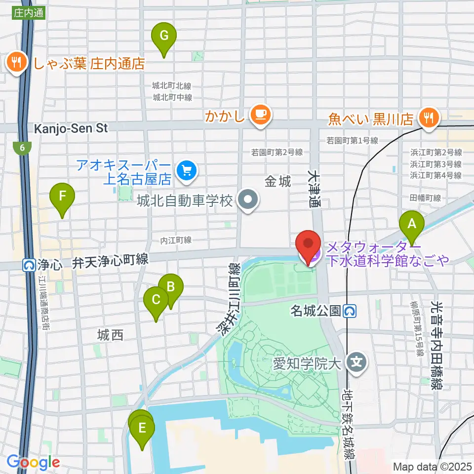 メタウォーター下水道科学館なごや周辺のホテル一覧地図