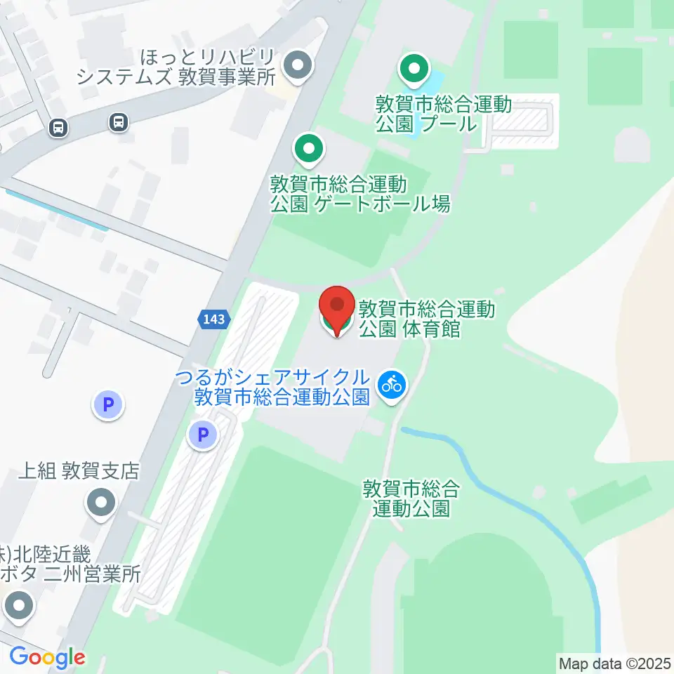 敦賀市総合運動公園体育館周辺のホテル一覧地図