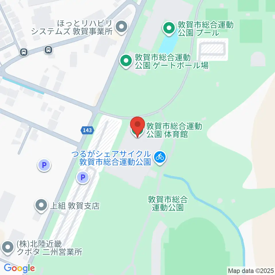 敦賀市総合運動公園体育館周辺のホテル一覧地図