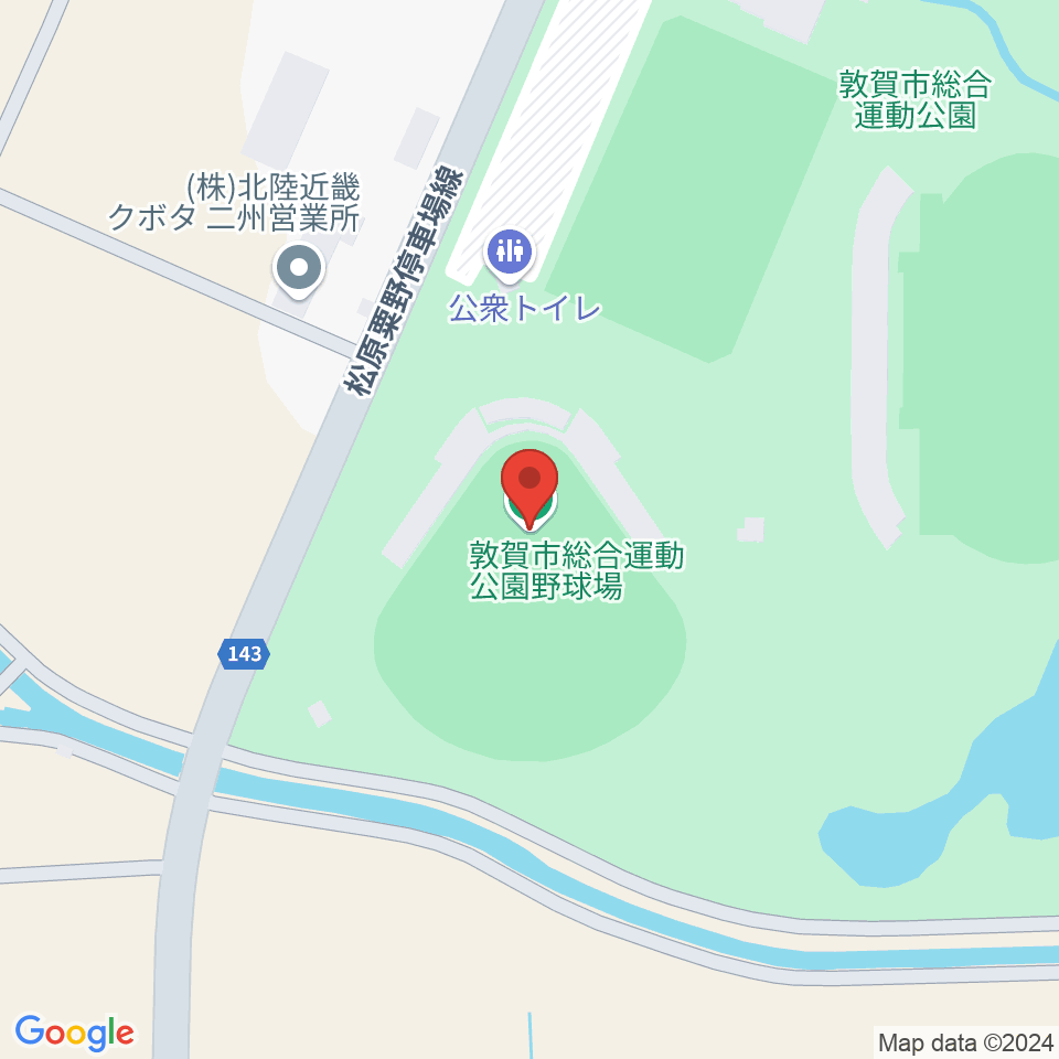 敦賀市総合運動公園野球場周辺のホテル一覧地図