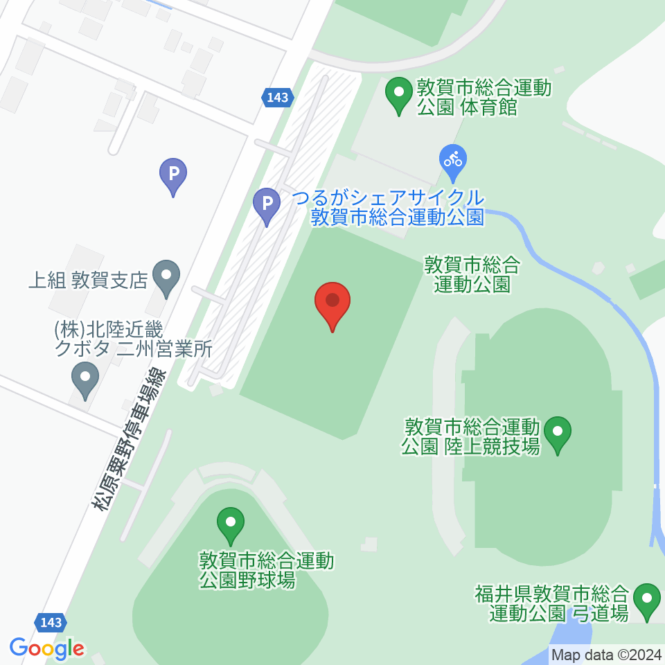 敦賀市総合運動公園多目的広場周辺のホテル一覧地図