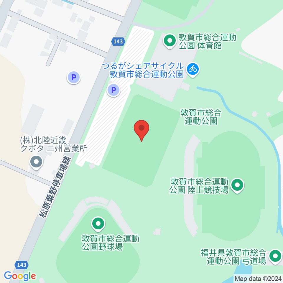 敦賀市総合運動公園多目的広場周辺のホテル一覧地図