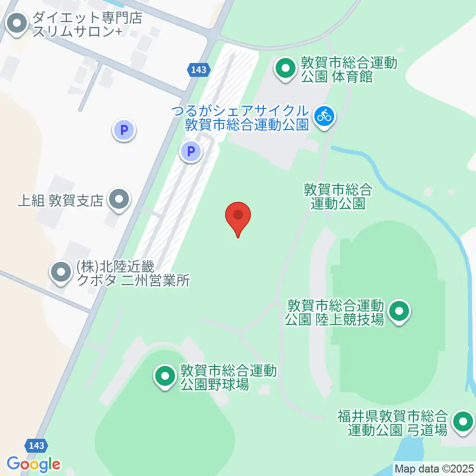 敦賀市総合運動公園多目的広場周辺のホテル一覧地図