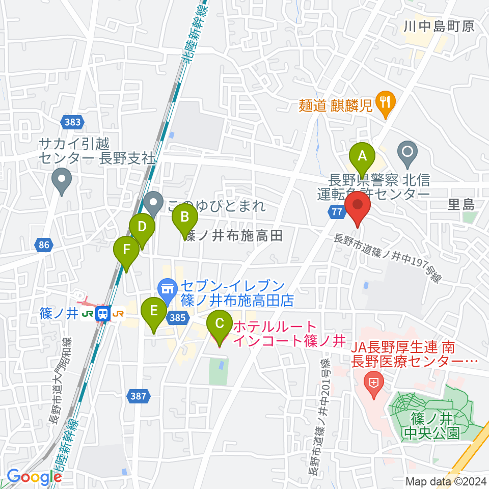 音楽堂 平林周辺のホテル一覧地図