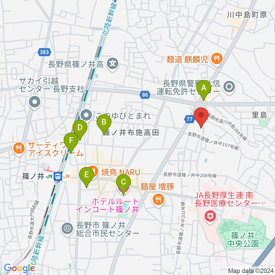 音楽堂 平林周辺のホテル一覧地図