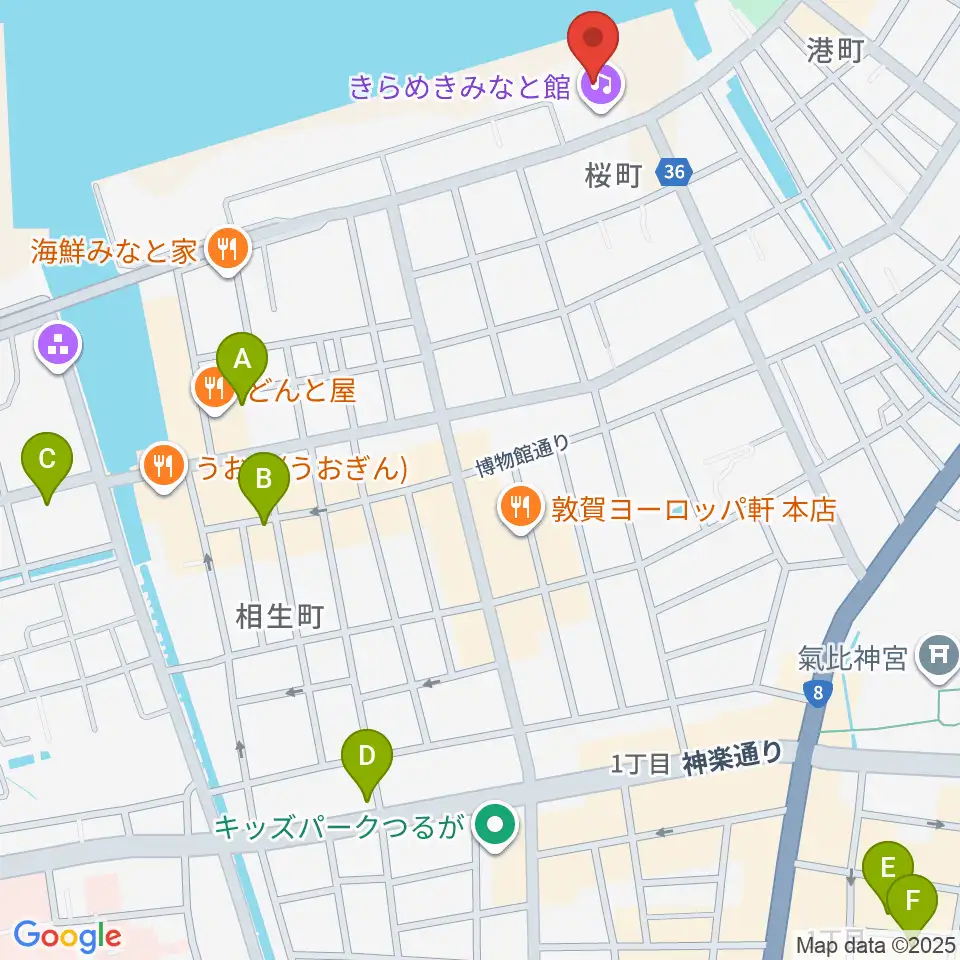 きらめきみなと館周辺のホテル一覧地図