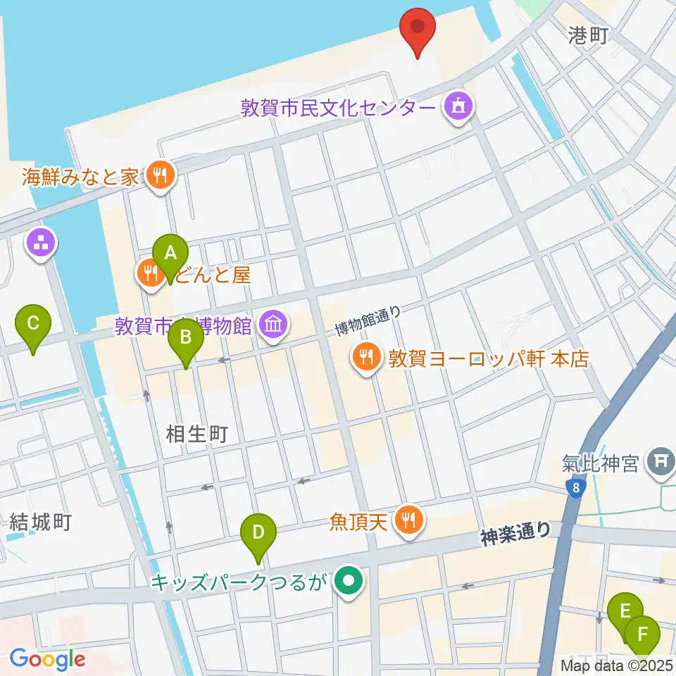 きらめきみなと館周辺のホテル一覧地図