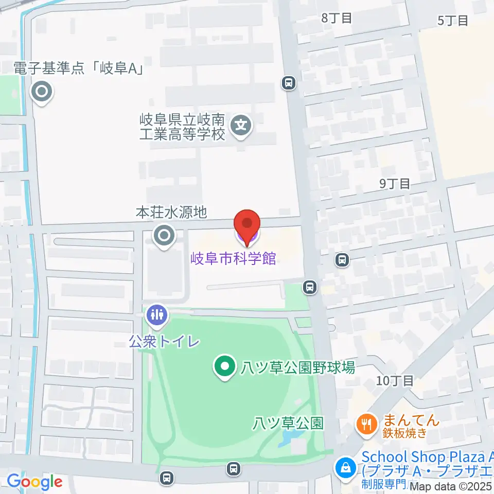 岐阜市科学館周辺のホテル一覧地図