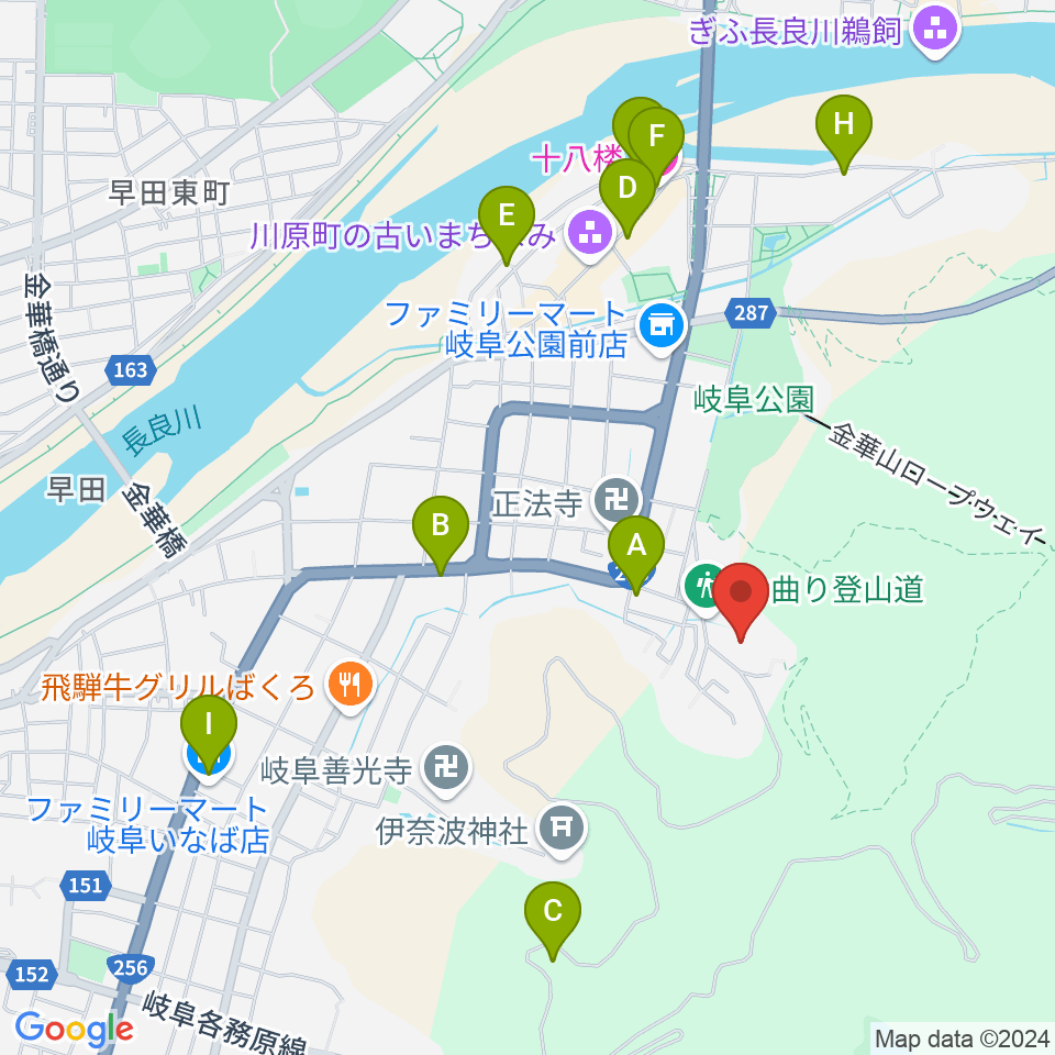 岐阜県歴史資料館周辺のホテル一覧地図