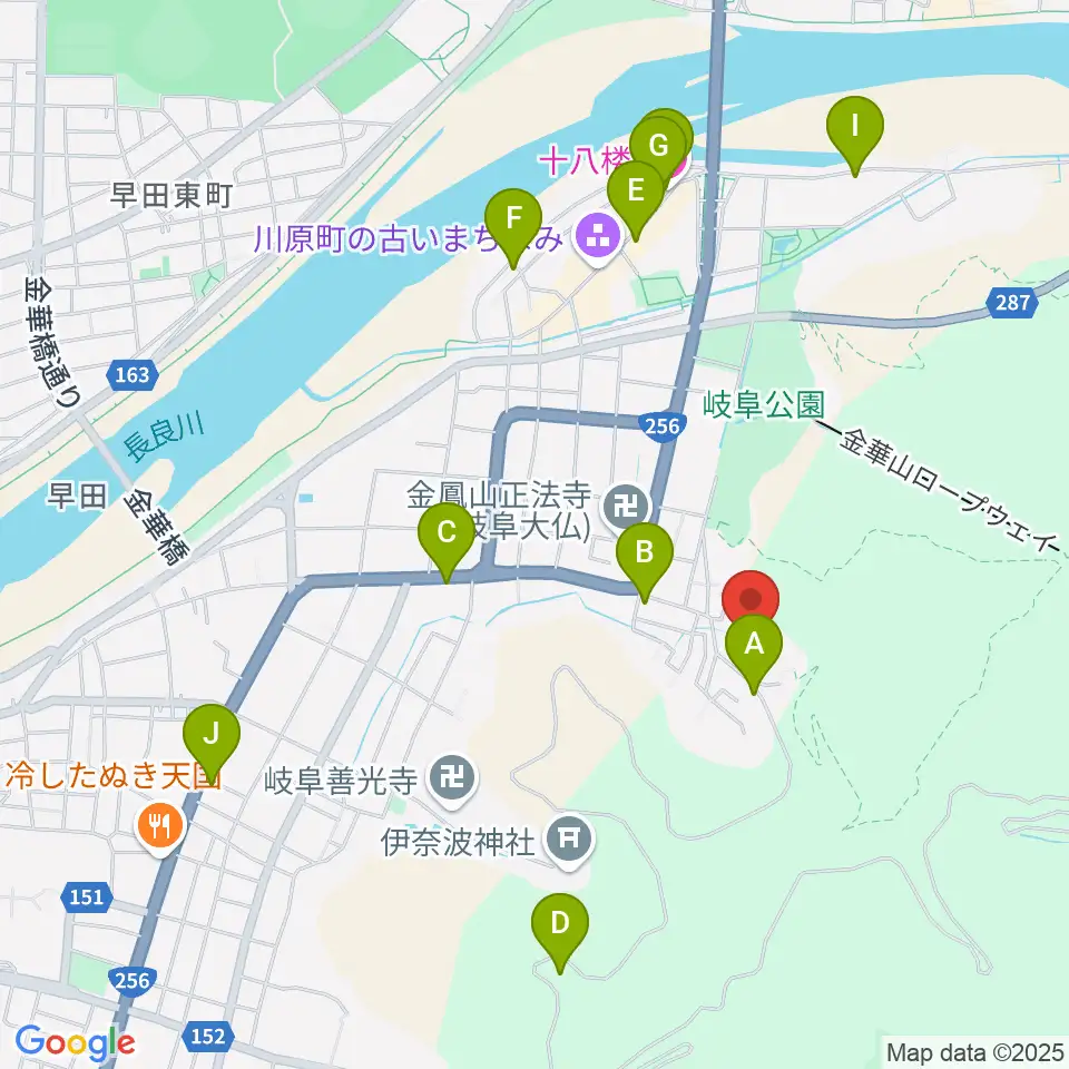 岐阜県歴史資料館周辺のホテル一覧地図