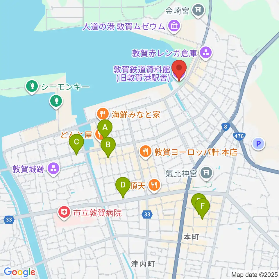 敦賀鉄道資料館周辺のホテル一覧地図