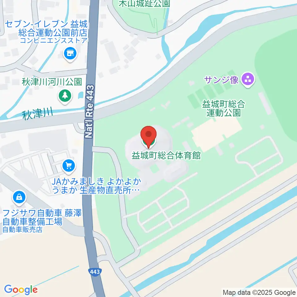 益城町総合体育館周辺のホテル一覧地図
