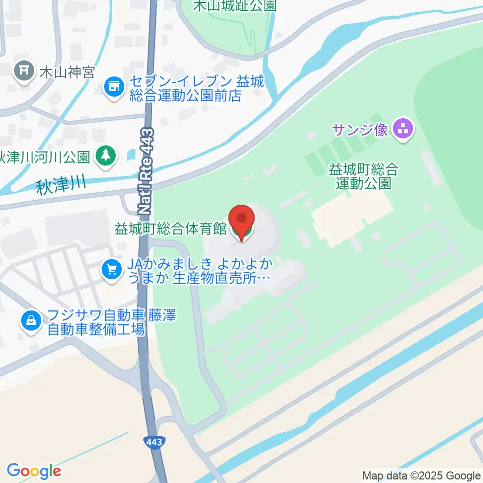 益城町総合体育館周辺のホテル一覧地図