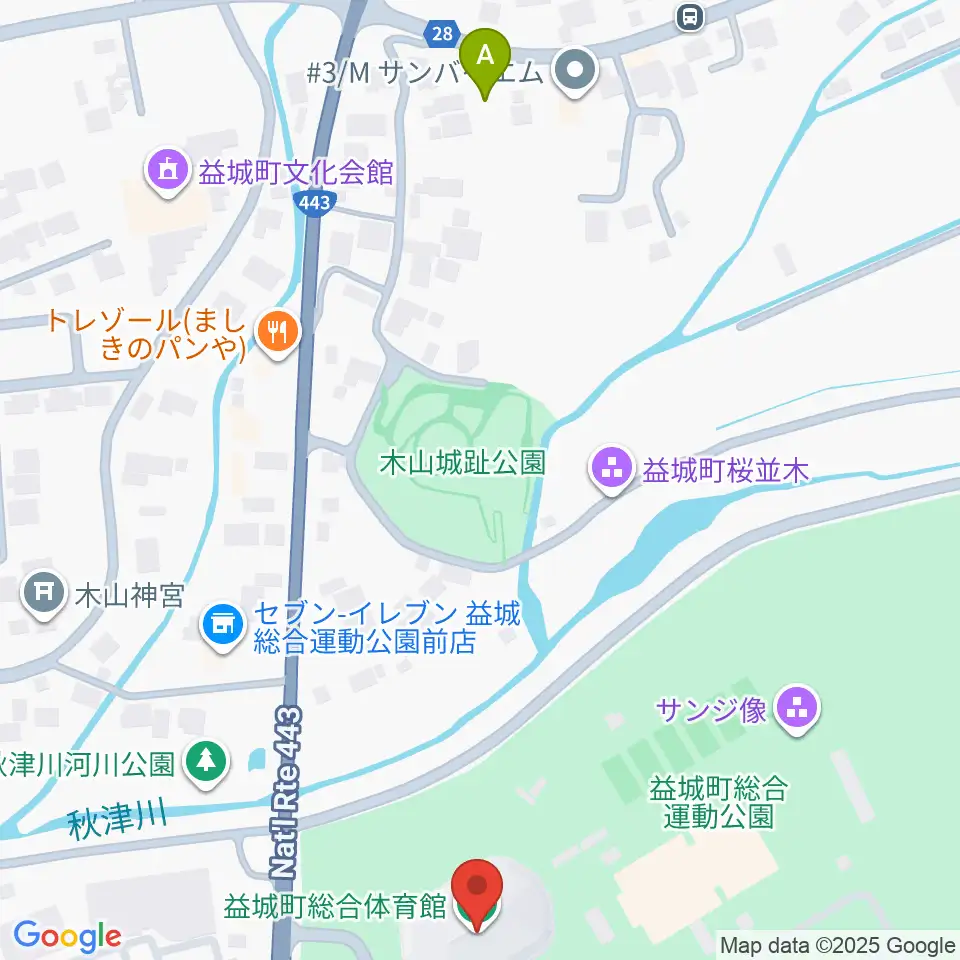 益城町総合体育館周辺のホテル一覧地図