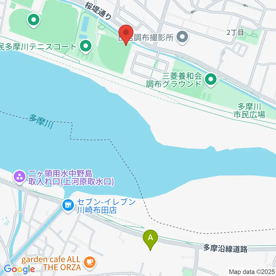 調布市民野球場周辺のホテル一覧地図