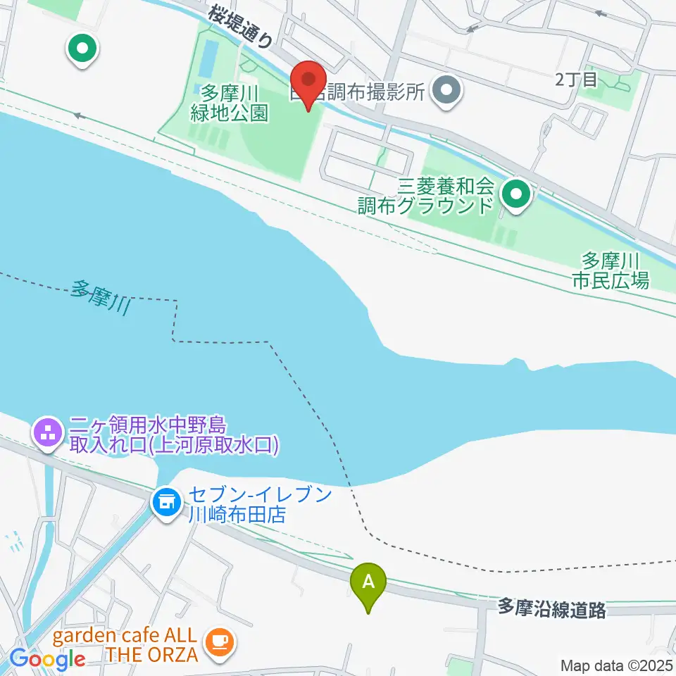 調布市民野球場周辺のホテル一覧地図