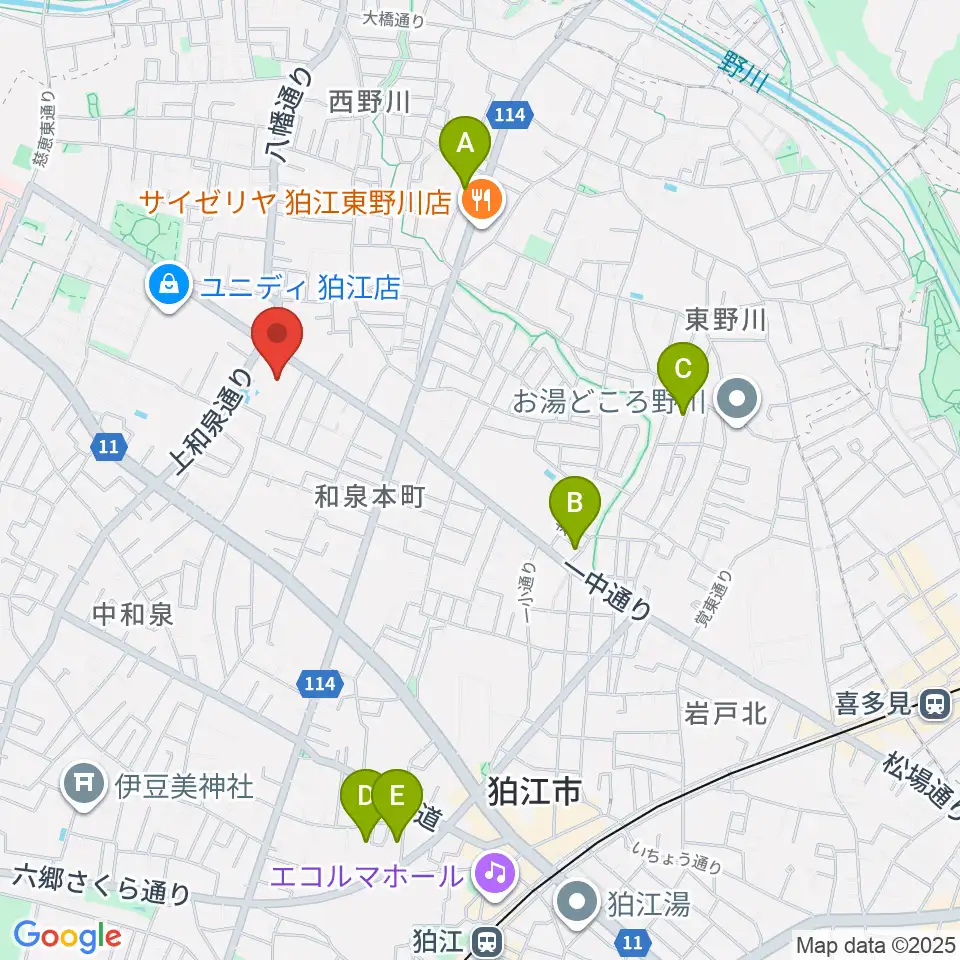 狛江市民総合体育館周辺のホテル一覧地図