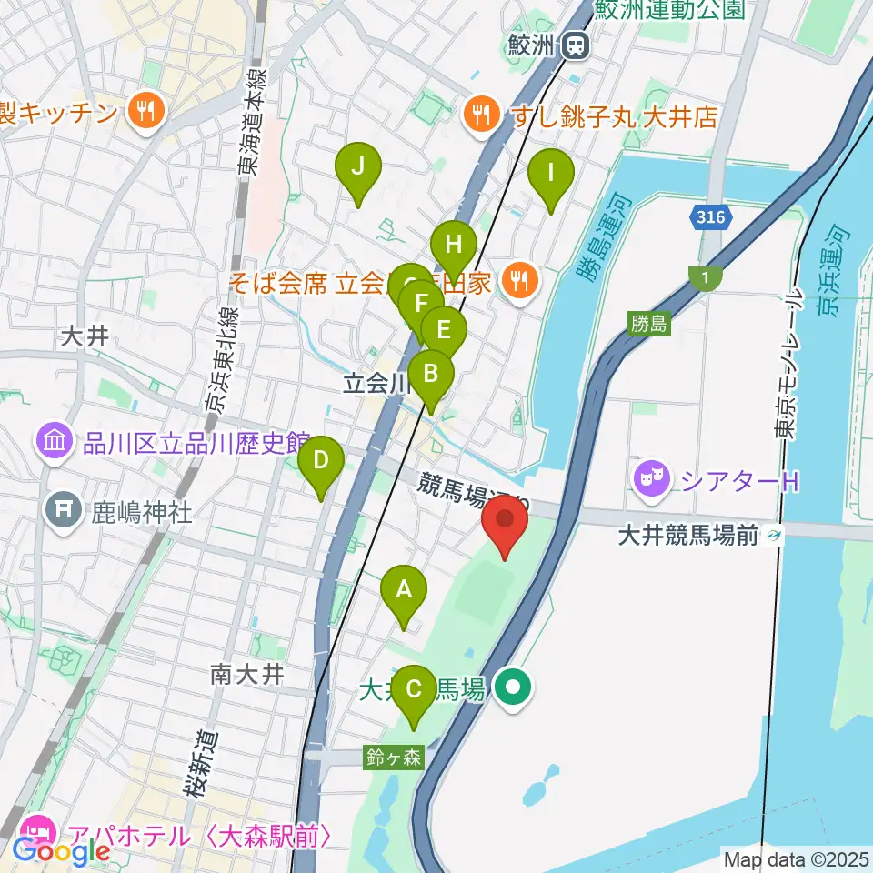 しながわ区民公園こどもサッカー場周辺のホテル一覧地図
