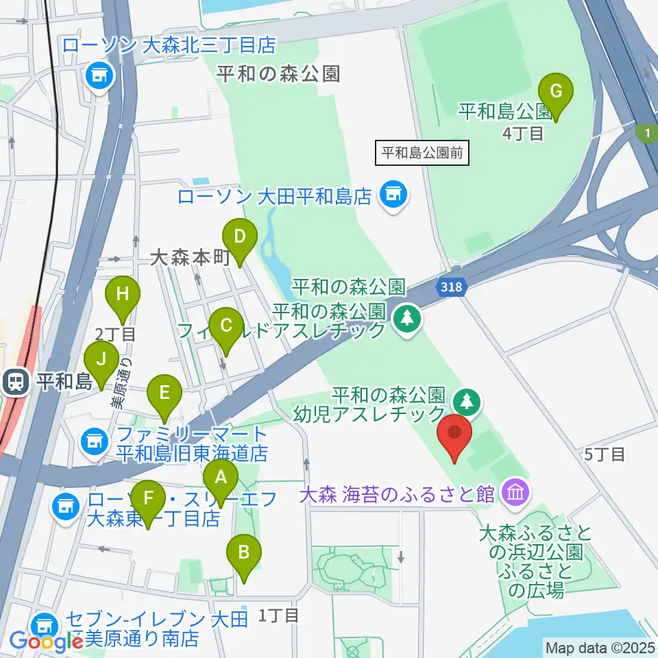 平和の森公園 弓道場・アーチェリー場周辺のホテル一覧地図