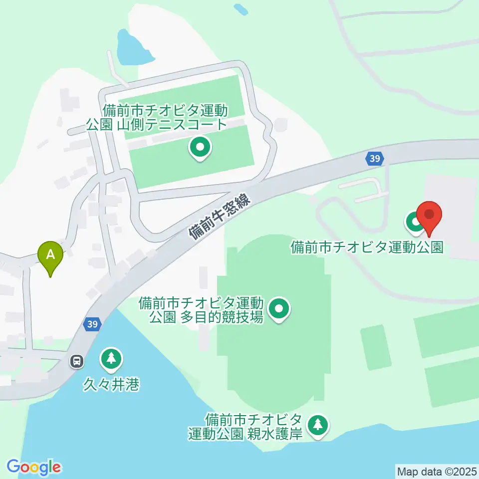 備前市チオビタ運動公園体育館周辺のホテル一覧地図