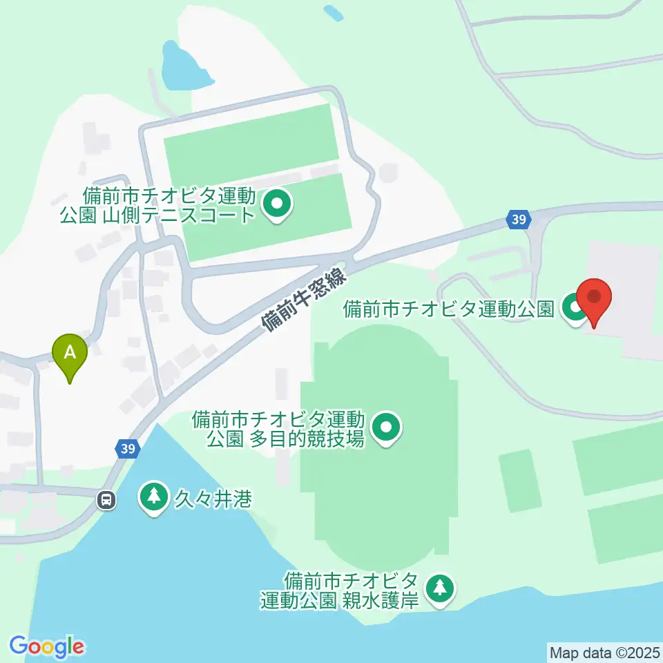 備前市チオビタ運動公園体育館周辺のホテル一覧地図
