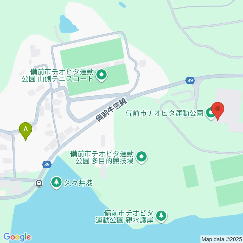 備前市チオビタ運動公園体育館周辺のホテル一覧地図