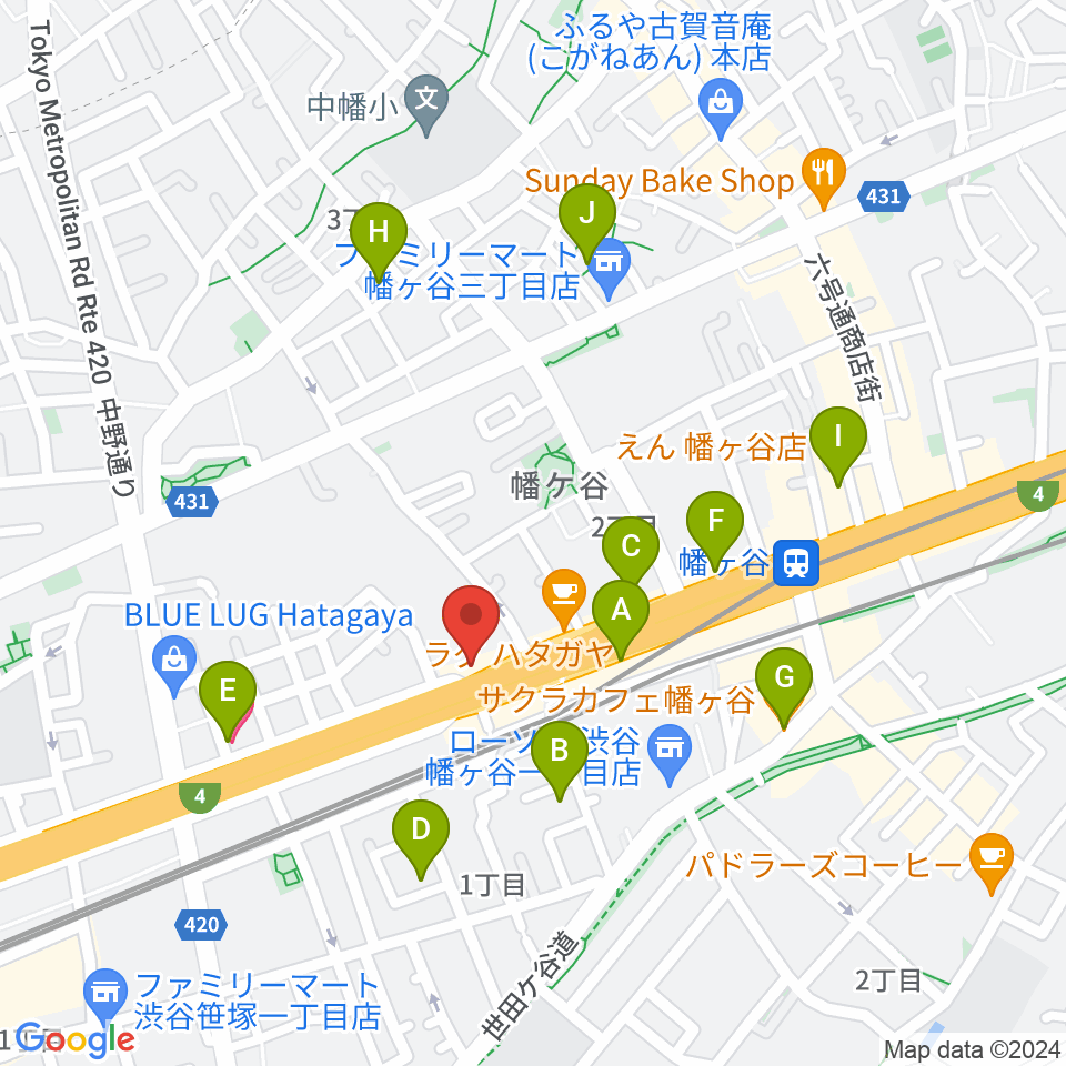 SUR SOUND STUDIO周辺のホテル一覧地図