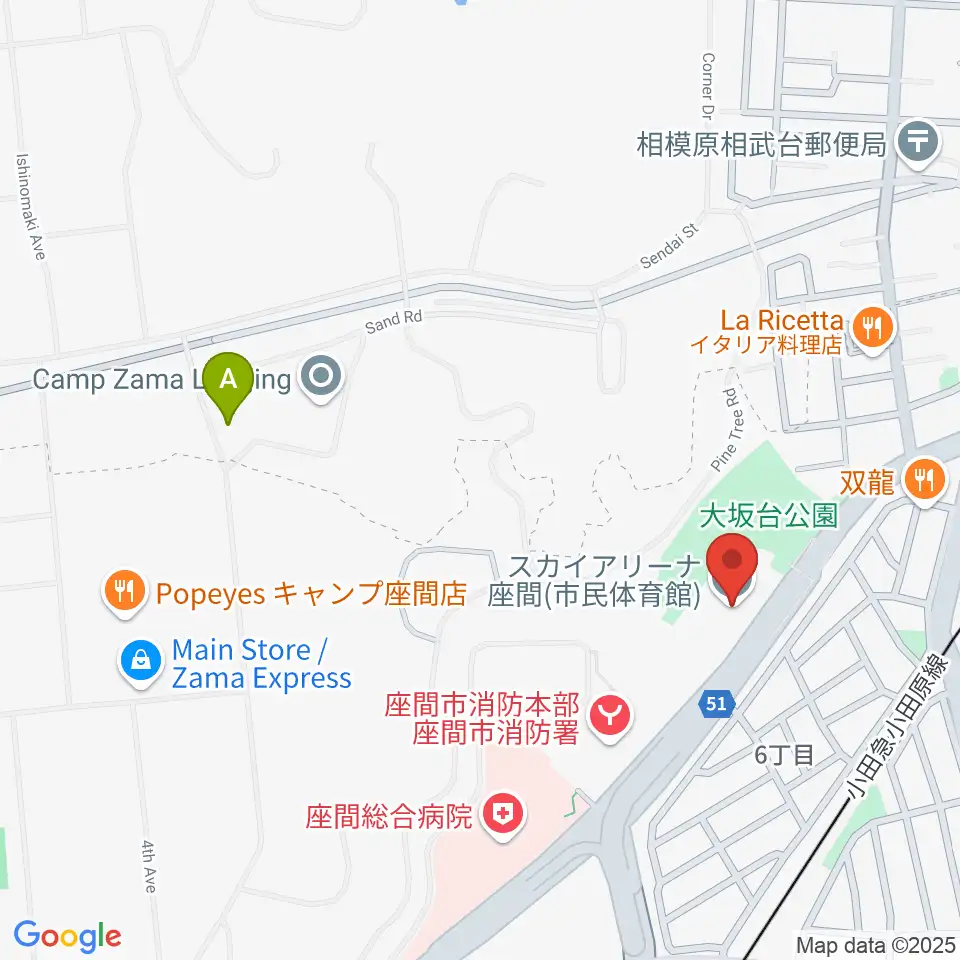スカイアリーナ座間周辺のホテル一覧地図