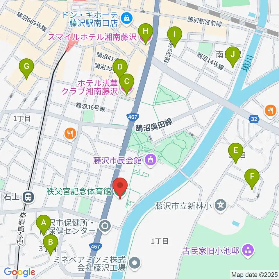 秩父宮記念体育館周辺のホテル一覧地図