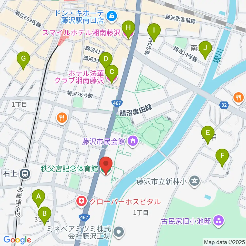 秩父宮記念体育館周辺のホテル一覧地図