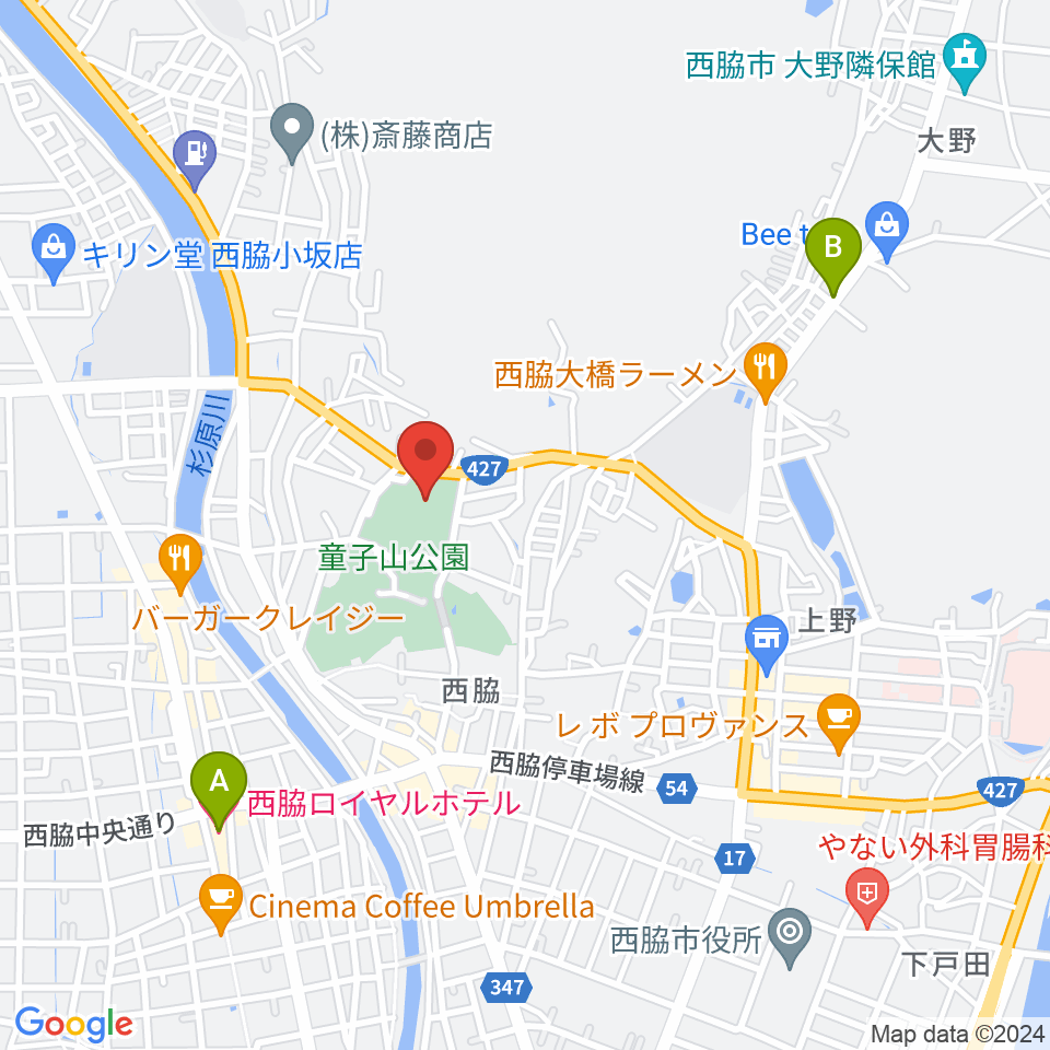 西脇市総合市民センター周辺のホテル一覧地図