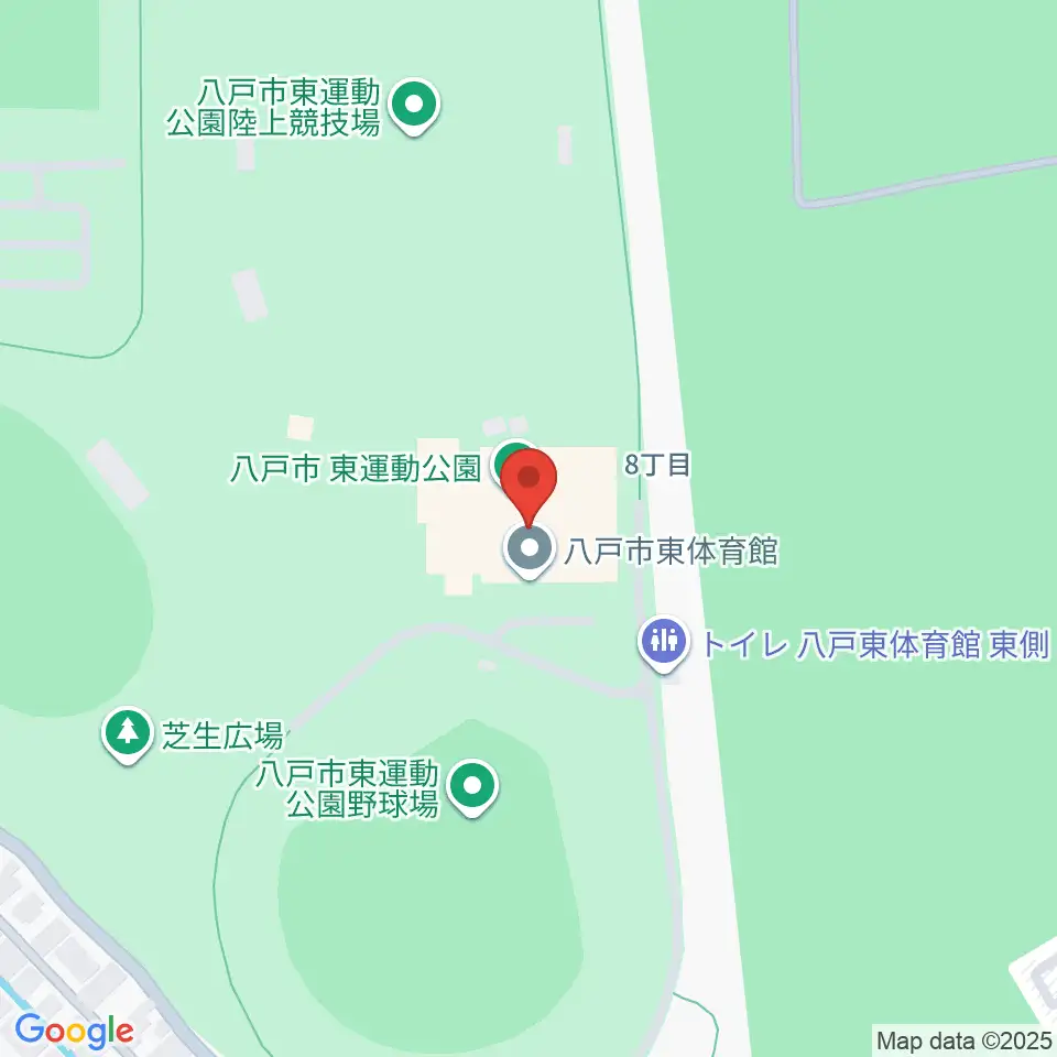 八戸市東体育館周辺のホテル一覧地図