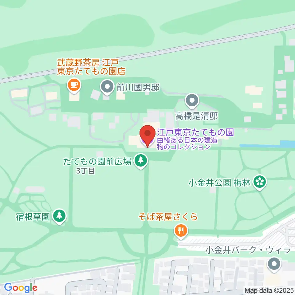 江戸東京たてもの園周辺のホテル一覧地図