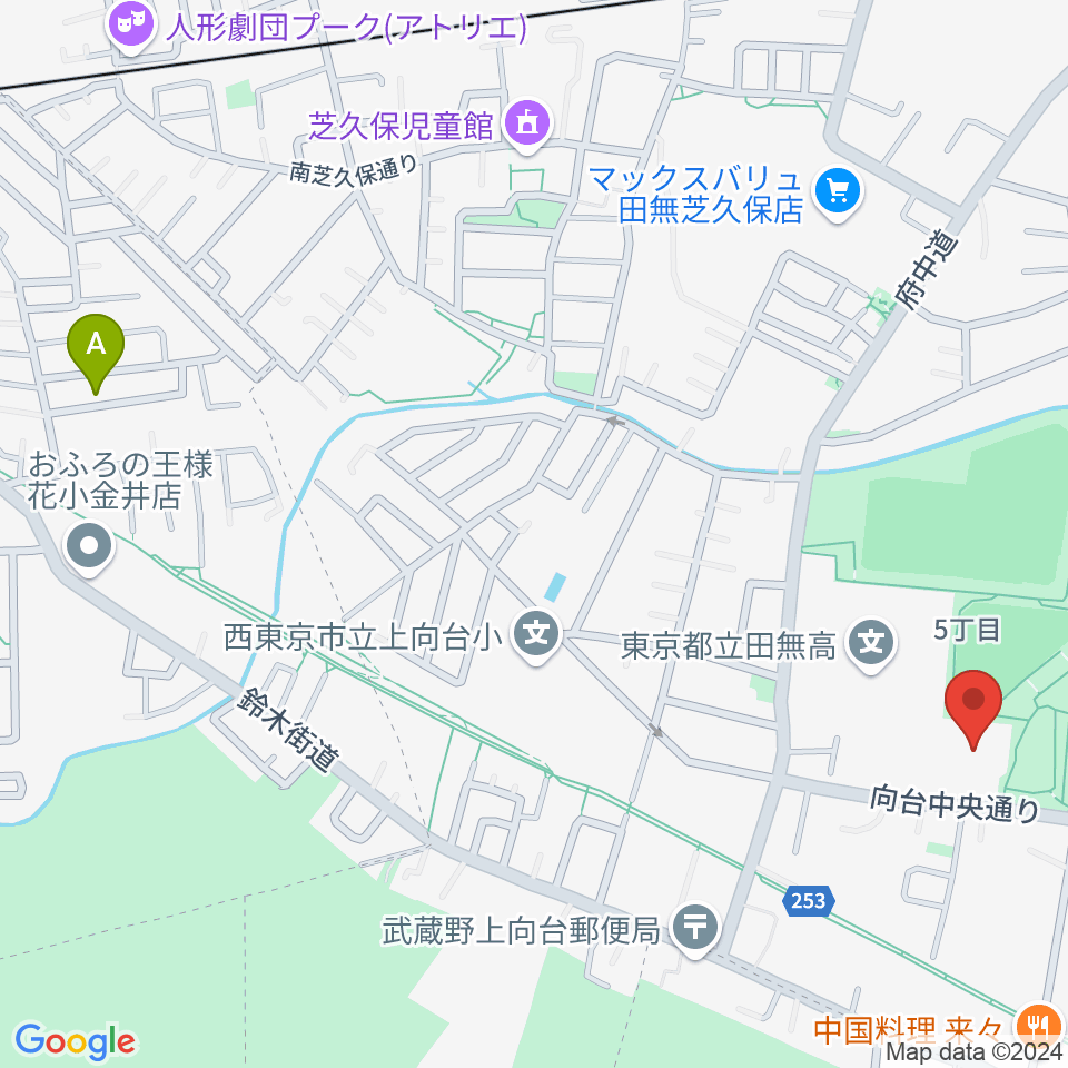 西東京市総合体育館周辺のホテル一覧地図