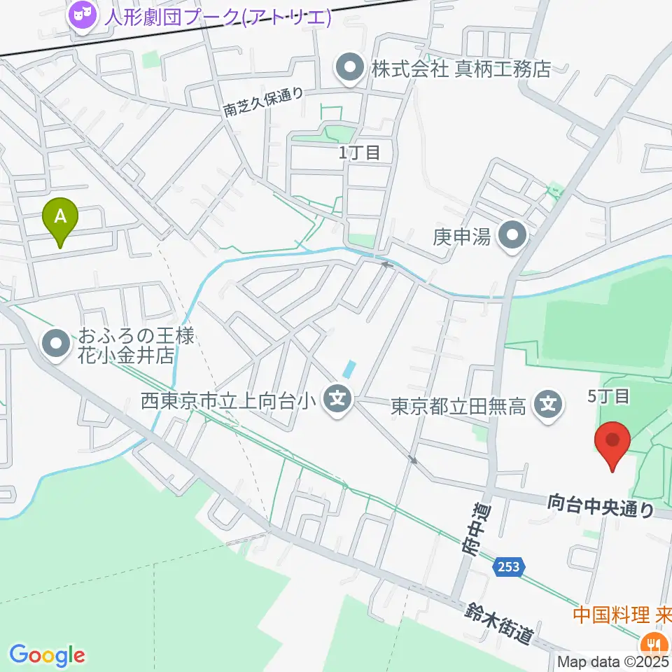 西東京市総合体育館周辺のホテル一覧地図
