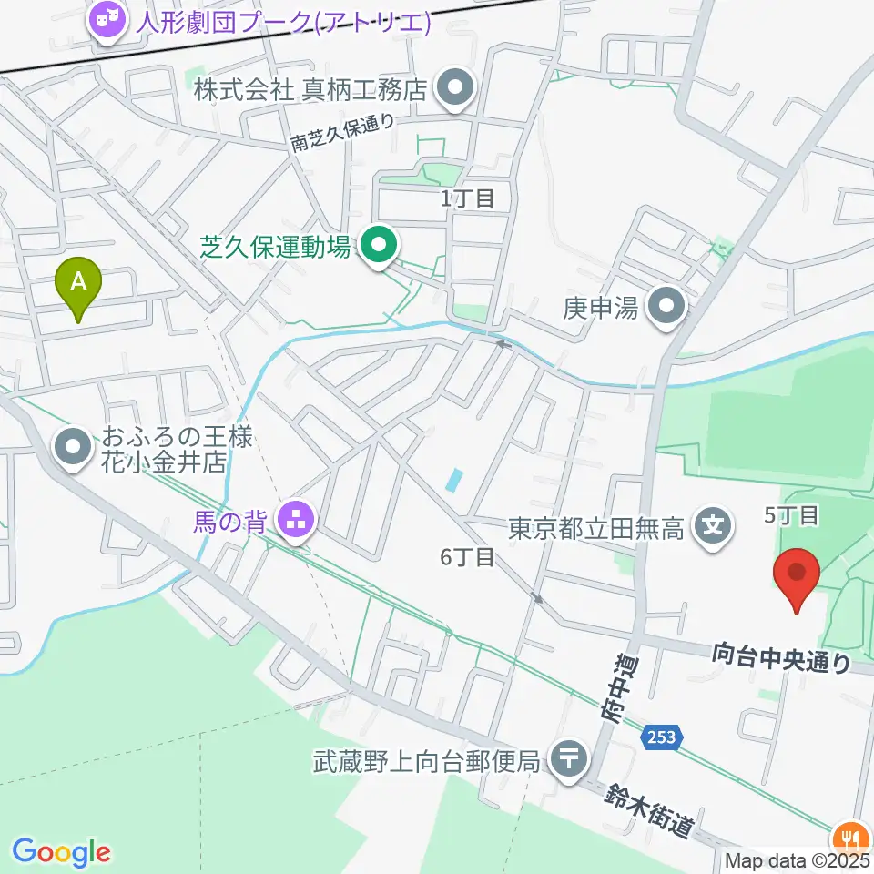 西東京市総合体育館周辺のホテル一覧地図